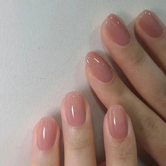 24pcs French Blue Pearl False Nails Set-23