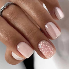 24pcs French Blue Pearl False Nails Set-3
