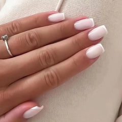 24pcs French Blue Pearl False Nails Set-6