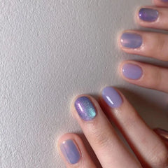 24pcs French Blue Pearl False Nails Set-5