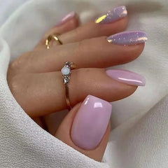 24pcs French Blue Pearl False Nails Set-13