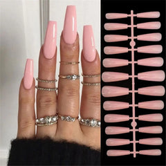 24pcs French Blue Pearl False Nails Set-34