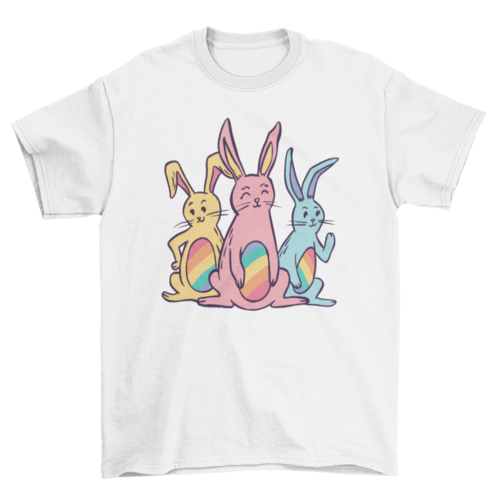 Rainbow bunny bellies animal rabbit t-shirt